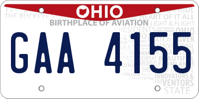 OH license plate GAA4155