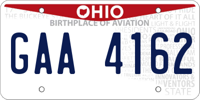 OH license plate GAA4162
