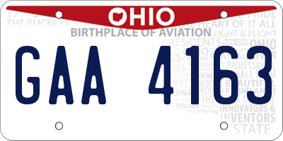 OH license plate GAA4163