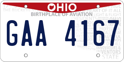 OH license plate GAA4167