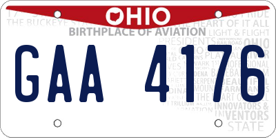 OH license plate GAA4176