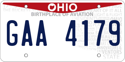 OH license plate GAA4179