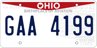 OH license plate GAA4199