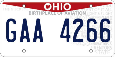 OH license plate GAA4266