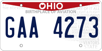 OH license plate GAA4273