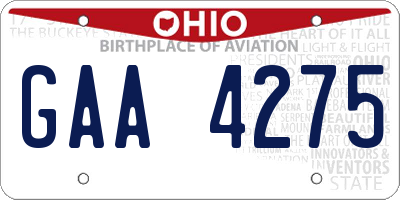 OH license plate GAA4275
