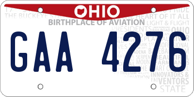 OH license plate GAA4276