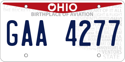 OH license plate GAA4277