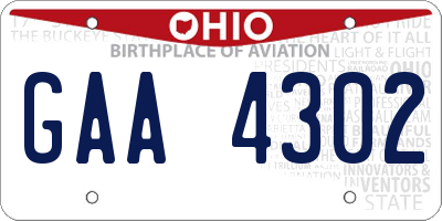 OH license plate GAA4302