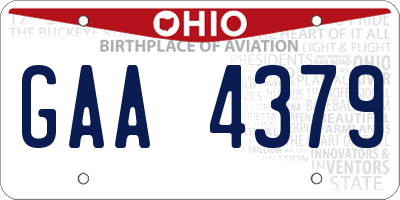 OH license plate GAA4379