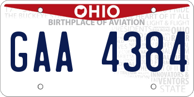 OH license plate GAA4384
