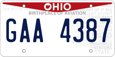 OH license plate GAA4387
