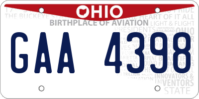 OH license plate GAA4398