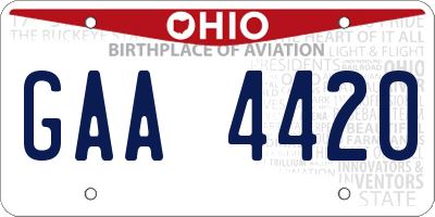 OH license plate GAA4420
