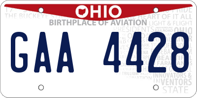 OH license plate GAA4428