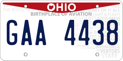 OH license plate GAA4438