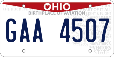 OH license plate GAA4507