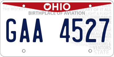OH license plate GAA4527