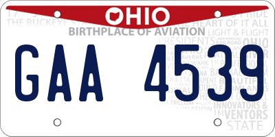 OH license plate GAA4539