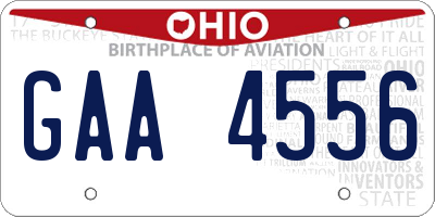 OH license plate GAA4556