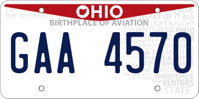 OH license plate GAA4570