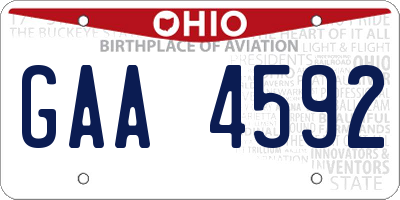 OH license plate GAA4592