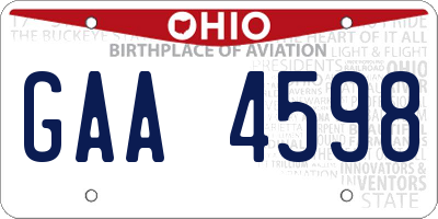 OH license plate GAA4598