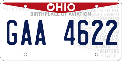 OH license plate GAA4622