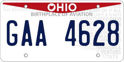 OH license plate GAA4628