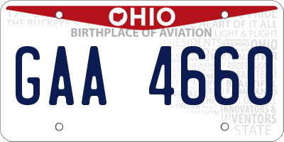 OH license plate GAA4660
