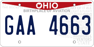 OH license plate GAA4663