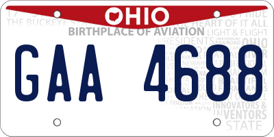 OH license plate GAA4688