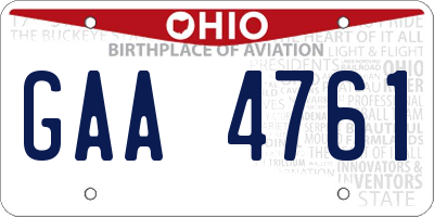 OH license plate GAA4761