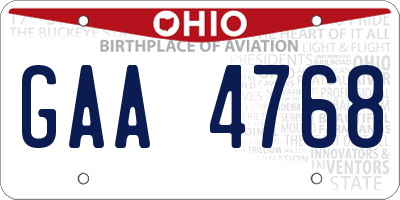 OH license plate GAA4768
