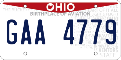 OH license plate GAA4779