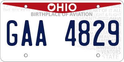 OH license plate GAA4829