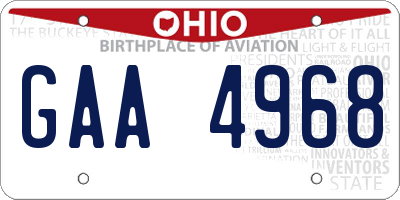 OH license plate GAA4968