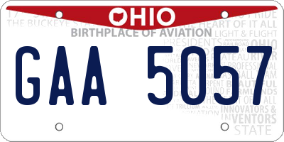 OH license plate GAA5057