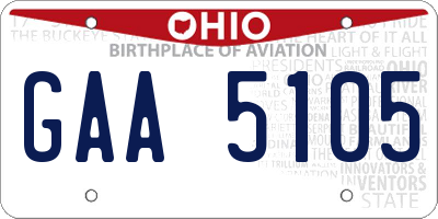 OH license plate GAA5105