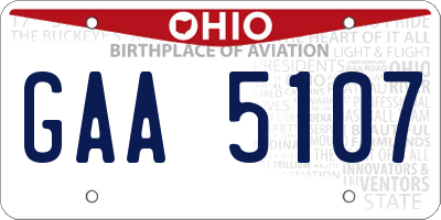 OH license plate GAA5107