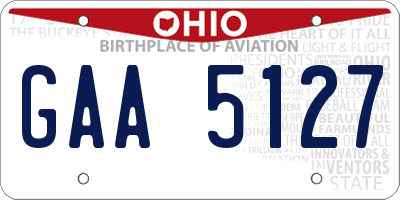 OH license plate GAA5127