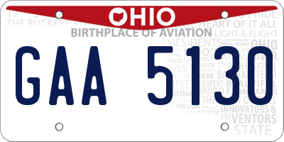 OH license plate GAA5130