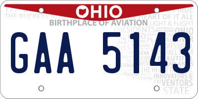 OH license plate GAA5143