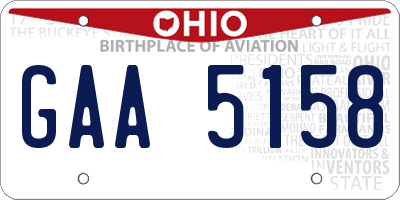 OH license plate GAA5158