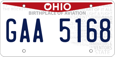 OH license plate GAA5168