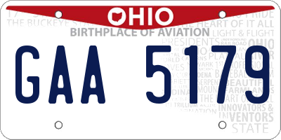 OH license plate GAA5179