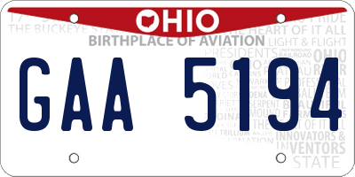 OH license plate GAA5194