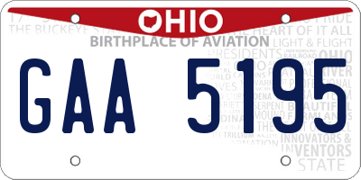 OH license plate GAA5195