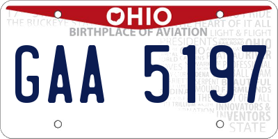 OH license plate GAA5197