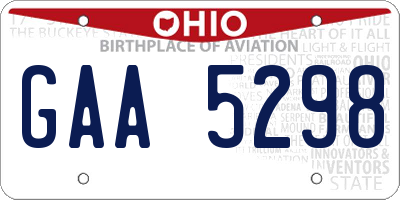 OH license plate GAA5298